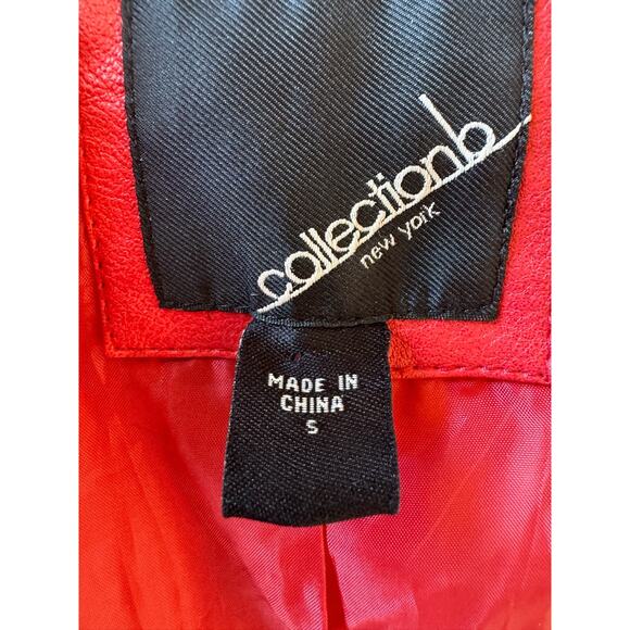 Collection b Star Studded Red Faux Leather Jacket sz S - Picture 6 of 6